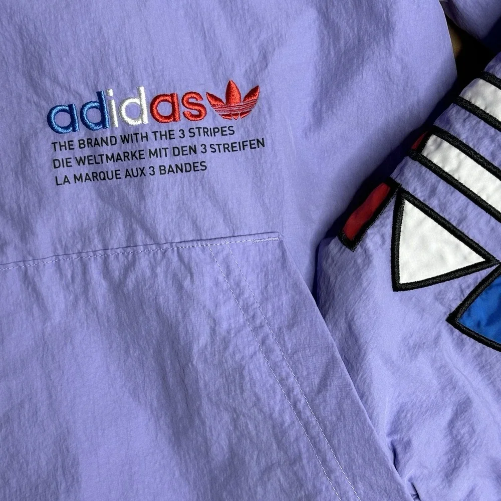 Adidas Originals Trefoil Primegreen Hood‎ Windbreaker Jacket Small Unisex Purple